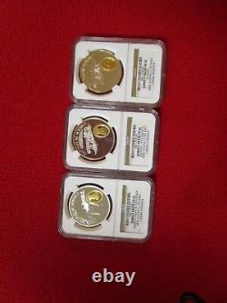 1992, 1993, 1994 Canada $20.925 Aviation Series #1 24KT. 999 Silver NGC PF69