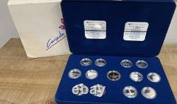 1992 Canada 125th Commemorative 13 Coin 25 Cents Set 925 Silver & $1 Proof