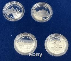 1992 Canada 125th Commemorative 13 Coin 25 Cents Set 925 Silver & $1 Proof