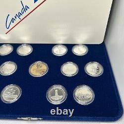 1992 Canada 125th Commemorative 13 Coin Silver 25 Cents $1 Proof Set w Case 925