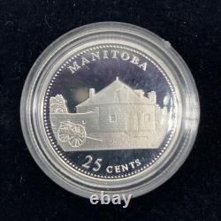 1992 Canada Manitoba Province Queen Elizabeth II Proof Silver 25 Cent Coin