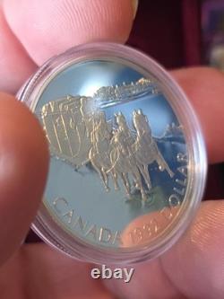 1992 Canada Proof Silver $1 Kingston to York Stagecoach 1st Year of Stirling