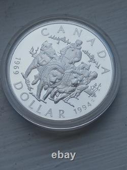 1994 Canada Proof Silver Dollar Last RCMP Dog Team Patrol Sterling Silver