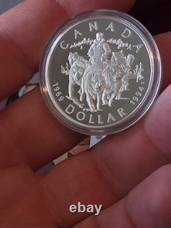 1994 Canada Proof Silver Dollar Last RCMP Dog Team Patrol Sterling Silver