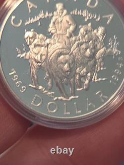 1994 Canada Proof Silver Dollar Last RCMP Dog Team Patrol Sterling Silver