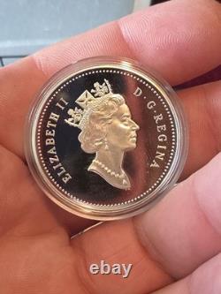1994 Canada Proof Silver Dollar Last RCMP Dog Team Patrol Sterling Silver