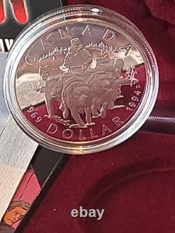 1994 Canada Proof Silver Dollar Last RCMP Dog Team Patrol Sterling Silver