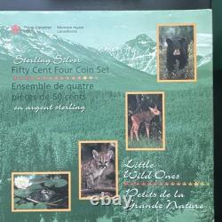 1996 50-Cent SILVER 4 Coin Set Little Wild Ones 1.1 oz. SILVER