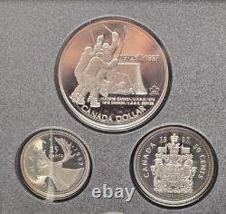 1997 Canada Double Dollar Silver Proof Set Hockey Victory Prestige Case and COA