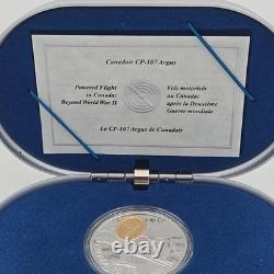 1998 Canada $20 Silver Coin Canadair CP-107 Aviation Gold Gilded RCM
