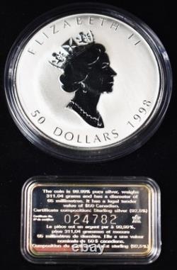 1998 Canada $50 Silver Proof Coin with Case PH204