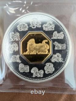 1998 Canada Chinese Calendar Lunar Year of the Tiger Silver $15. Proof E0273
