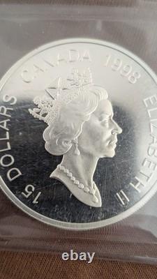 1998 Canada Chinese Calendar Lunar Year of the Tiger Silver $15. Proof E0273