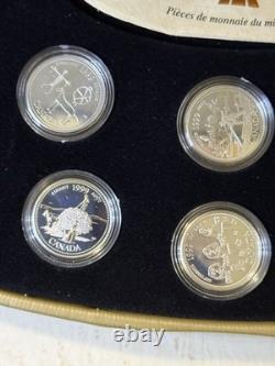 1999 Canada Millennium Sterling Silver Proof 25 Cent 12 Coin Set Box & COA