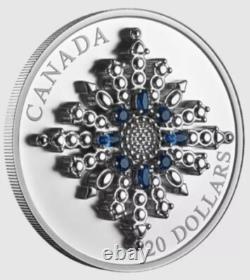 (2) 2024 Canada Silver 1oz PROOF SAPPHIRE JUBILEE SNOWFLAKE BROOCH's NGC PF70 FR