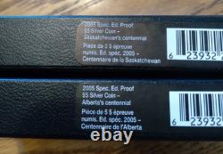 (2) Proof Silver Canada Coins - 2005 - Alberta & Saskatchewan Centennial OPG