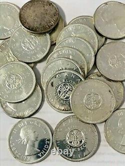 (20) 1964 Canada Proof Like PL Silver Dollar BU Roll $20 Face Silver Canadian