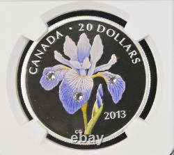 20 Dollars 2013 Canada Blue Flag Iris Silver Proof Ngc Pf70