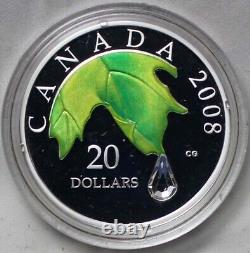 $20 canada crystal incept silver proof 4 coins, boxes outer boxCOA, mint condition