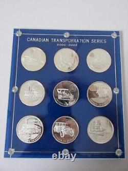 2000-2002 Canada Transportation Series Silver Proof $20 Hologram Set
