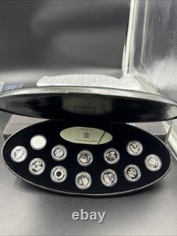 2000 Canada 12 Coin Sterling Silver Millenium Proof Quarter Set with Box & COA #D1