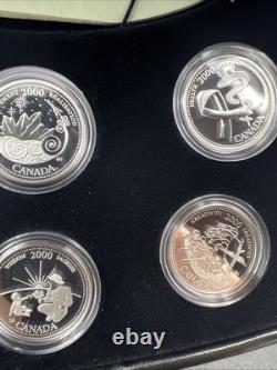 2000 Canada 12 Coin Sterling Silver Millenium Proof Quarter Set with Box & COA #D1