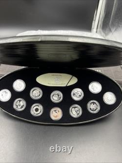 2000 Canada 12 Coin Sterling Silver Millenium Proof Quarter Set with Box & COA #E1