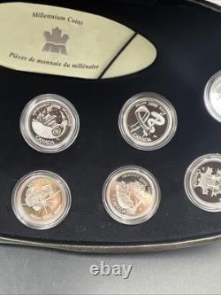 2000 Canada 12 Coin Sterling Silver Millenium Proof Quarter Set with Box & COA #E1