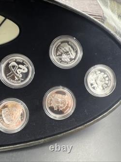 2000 Canada 12 Coin Sterling Silver Millenium Proof Quarter Set with Box & COA #E1