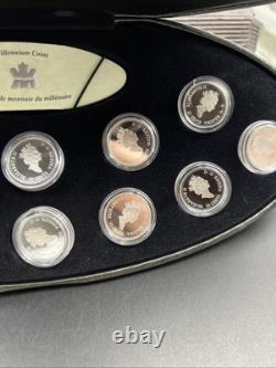 2000 Canada 12 Coin Sterling Silver Millenium Proof Quarter Set with Box & COA #E1