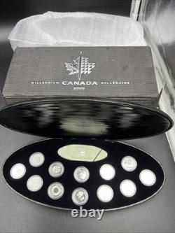 2000 Canada 12 Coin Sterling Silver Millenium Proof Quarter Set with Box & COA #E1