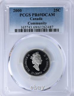 2000 Canada 25 Cents Elizabeth II Silver Millenium Community PCGS PR69 DCAM