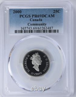 2000 Canada 25 Cents Elizabeth II Silver Millenium Community PCGS PR69 DCAM