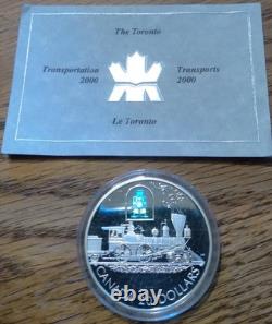 2000 Canada Sterling Silver $20 Proof Coin The Toronto Locomotive Hologram