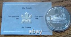 2000 Canada Sterling Silver $20 Proof Coin The Toronto Locomotive Hologram