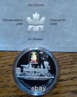 2000 Canada Sterling Silver $20 Proof Coin The Toronto Locomotive Hologram