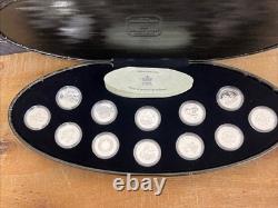2000 Canadian Millennium 12 Proof Sterling Silver 25 cents Coin Set Cased & COA