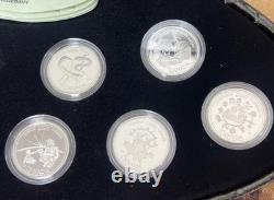 2000 Canadian Millennium 12 Proof Sterling Silver 25 cents Coin Set Cased & COA