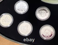 2000 Canadian Millennium 12 Proof Sterling Silver 25 cents Coin Set Cased & COA