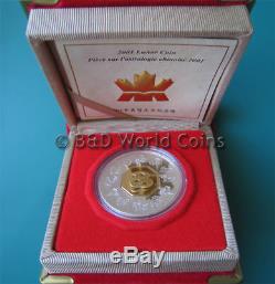 2001 CANADA $15 1oz SILVER PROOF GOLD PLATED SNAKE BOX+COA CANADIAN LUNAR CROWN