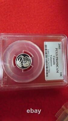 2001 Canada Silver Volunteers 10 Cents Pcgs Pr-69 Dcam Finest Grade