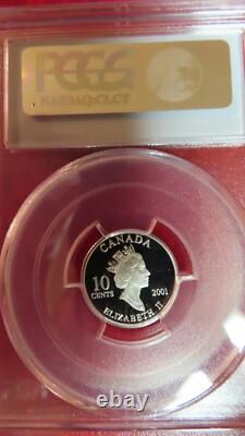2001 Canada Silver Volunteers 10 Cents Pcgs Pr-69 Dcam Finest Grade