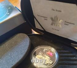 2001 Canada Sterling Silver $20 Proof Coin The Scotia Locomotive Train Hologram