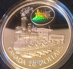 2001 Canada Sterling Silver $20 Proof Coin The Scotia Locomotive Train Hologram