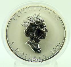 2001 Canadian Silver Proof Maple Hologram 5 Dollar Coin With Chinese Privy Mark