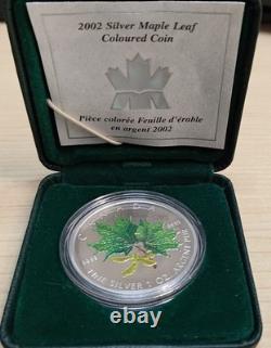 2002 CANADA 1oz SILVER MAPLE LEAF SPRING COLORS, 99.99% Pure