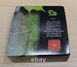 2002 CANADA 1oz SILVER MAPLE LEAF SPRING COLORS, 99.99% Pure