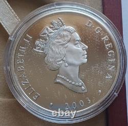 2003 Canada $20 Silver Proof Coin Rocky Mountains Colorized Natural Wonders, Box