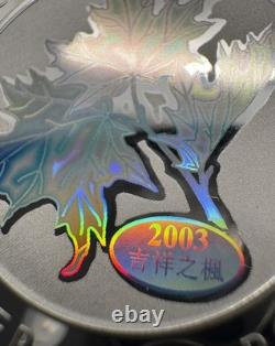 2003 Canada $5 Good Fortune Silver 1oz Maple Leaf Coin Beautiful Hologram