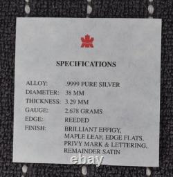 2003 Canada Silver Maple Leaf 1 oz Sheep privy with COA LOW MINTAGE OF 25,000